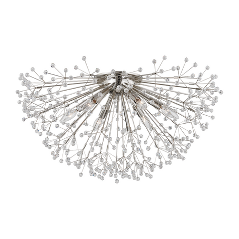 Hudson Valley Lighting Dunkirk 6 Light 30 inch Semi Flush Ceiling Light
