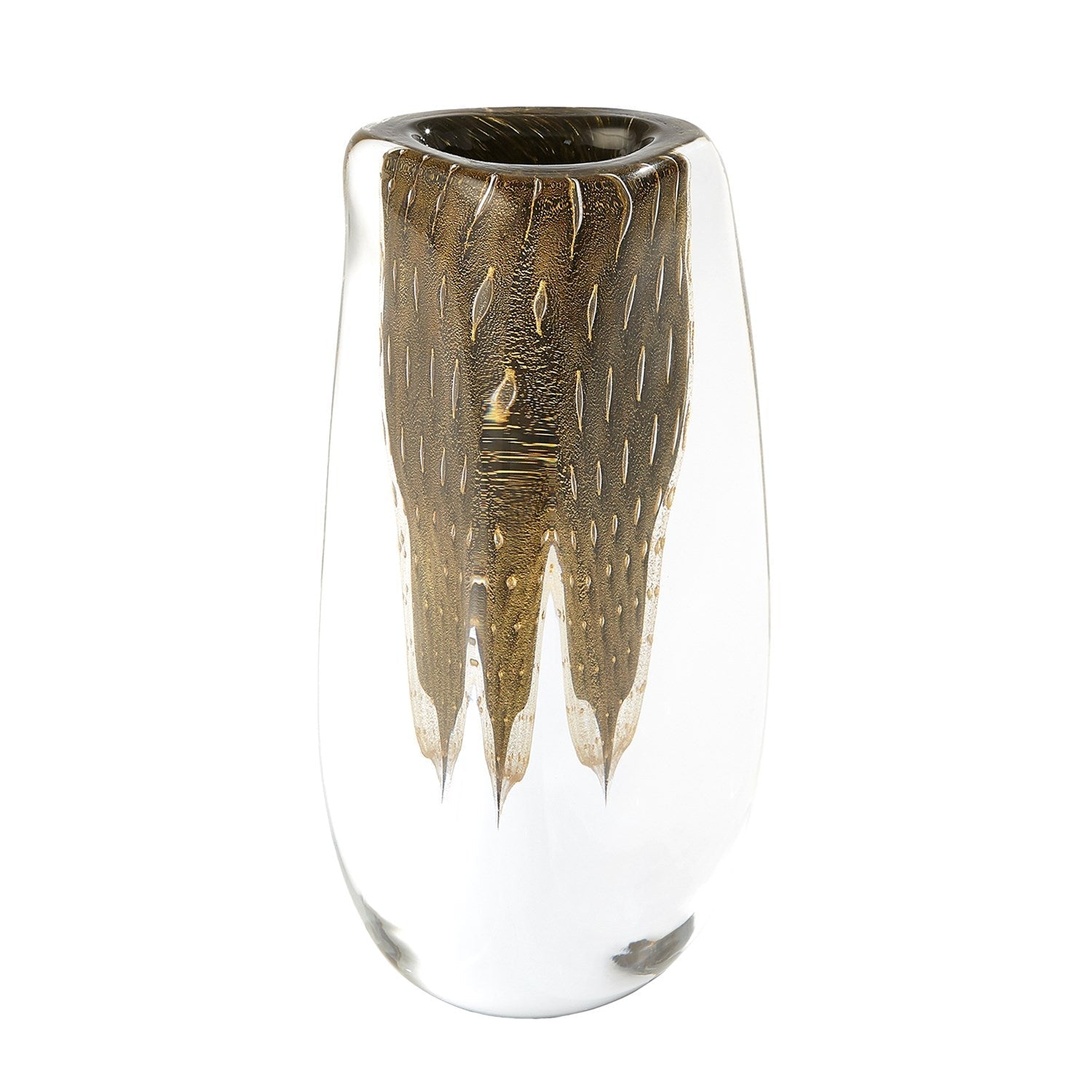 Global Views Gold Triangular Bubbled Vase DSC