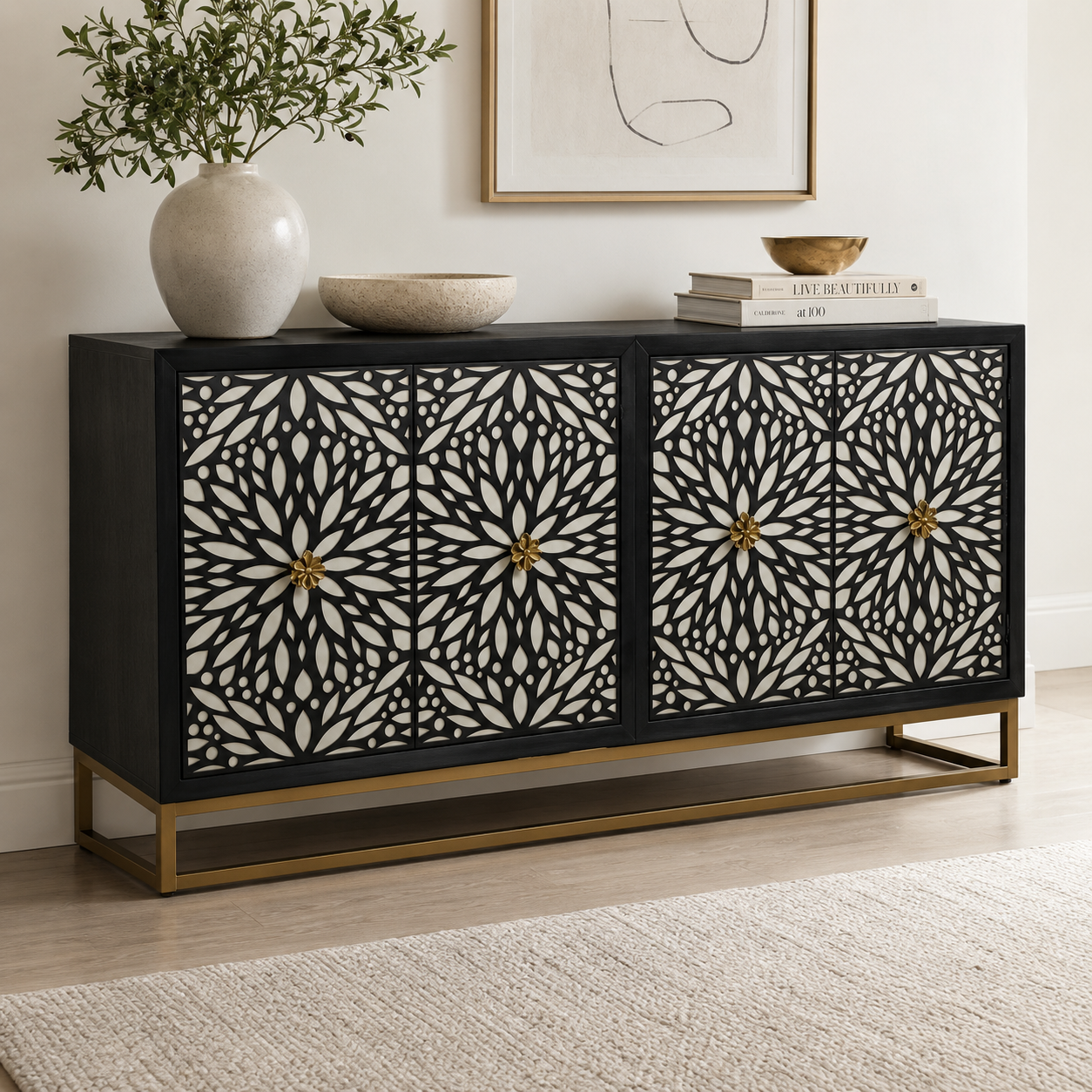 Bassett Mirror Cameron Four Door Cabinet