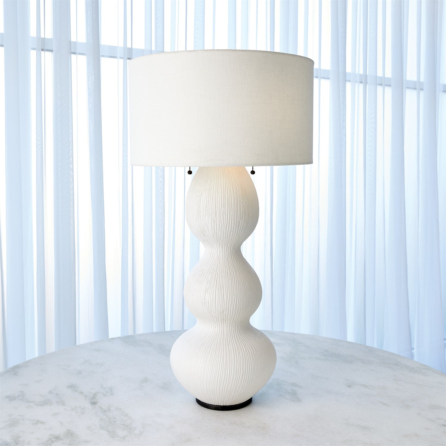 Global Views Matte White Torch Table Lamp