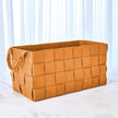 Global Views Orange Soft Woven Leather Basket