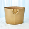 Global Views Putty Oversized Oval Leather Basket