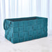 Global Views Soft Woven Leather Basket - Azure