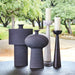 Global Views Round Top Candle Stand - Black