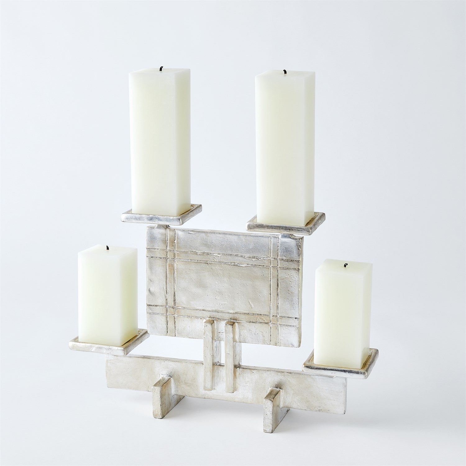 Global Views Silver Industrial Era Candleholder Clearance