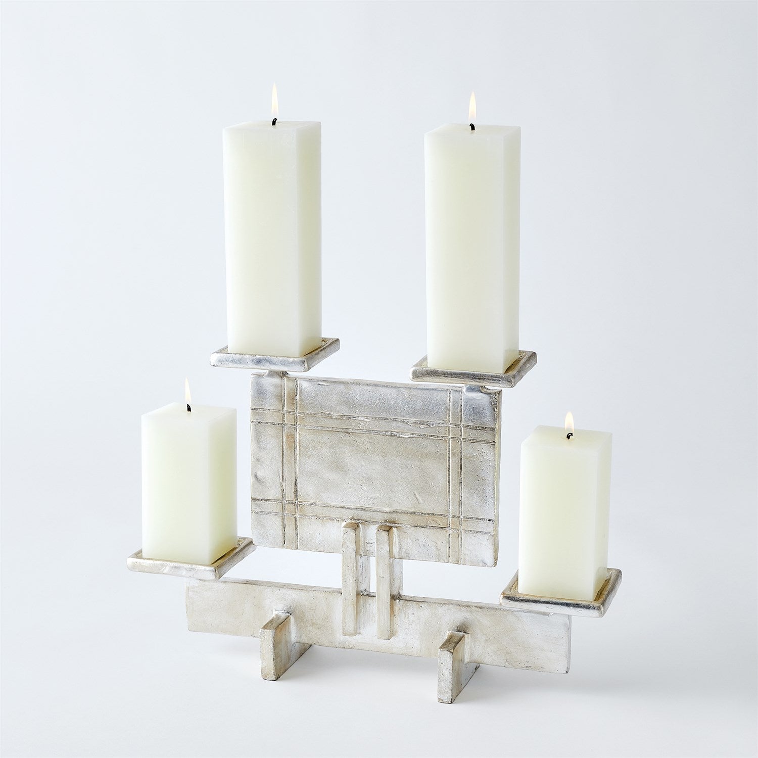 Global Views Silver Industrial Era Candleholder Clearance