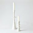 Global Views White Double Flair Candle Stand