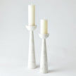 Global Views White Round Top Candle Stand