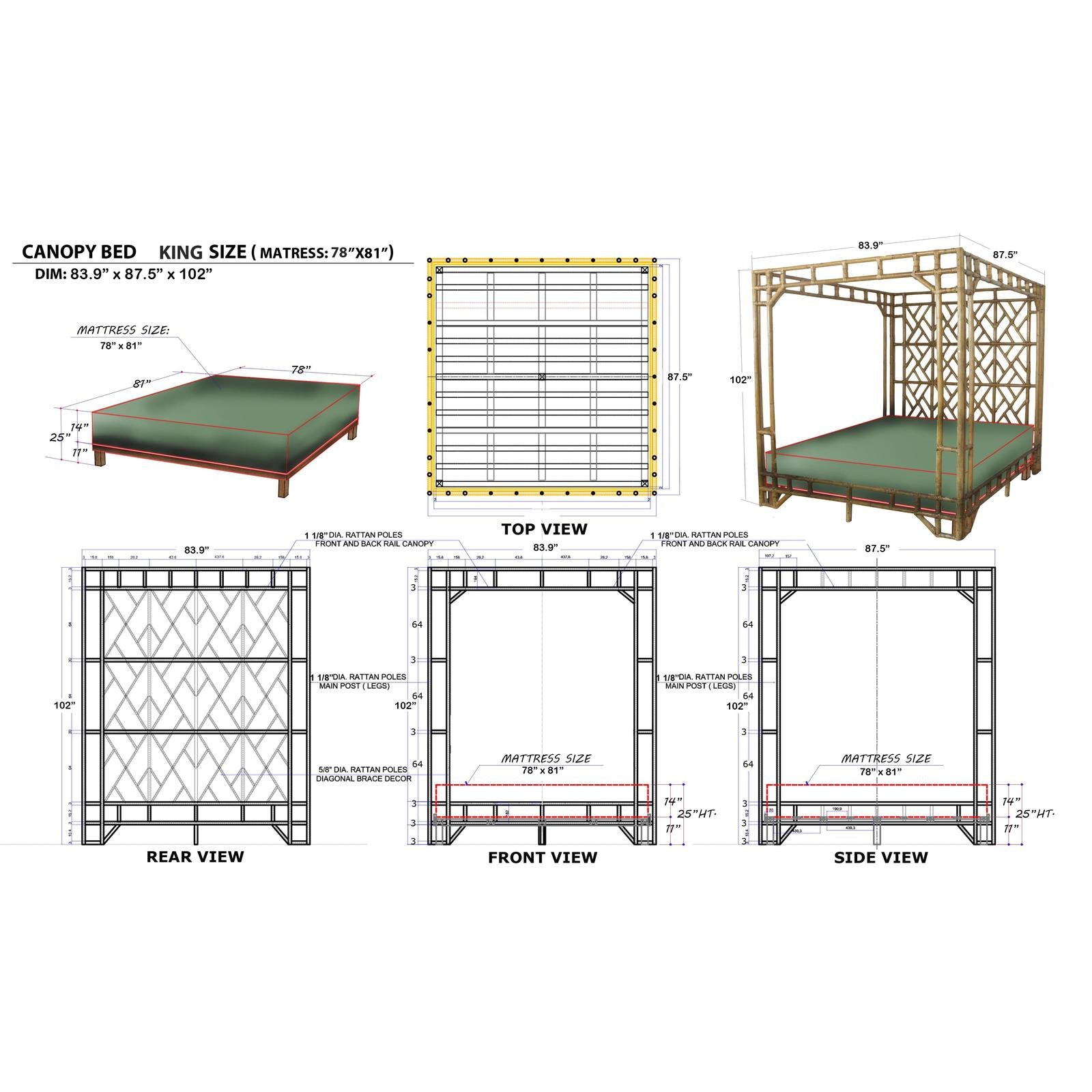 Chelsea House Paradise Canopy Bed