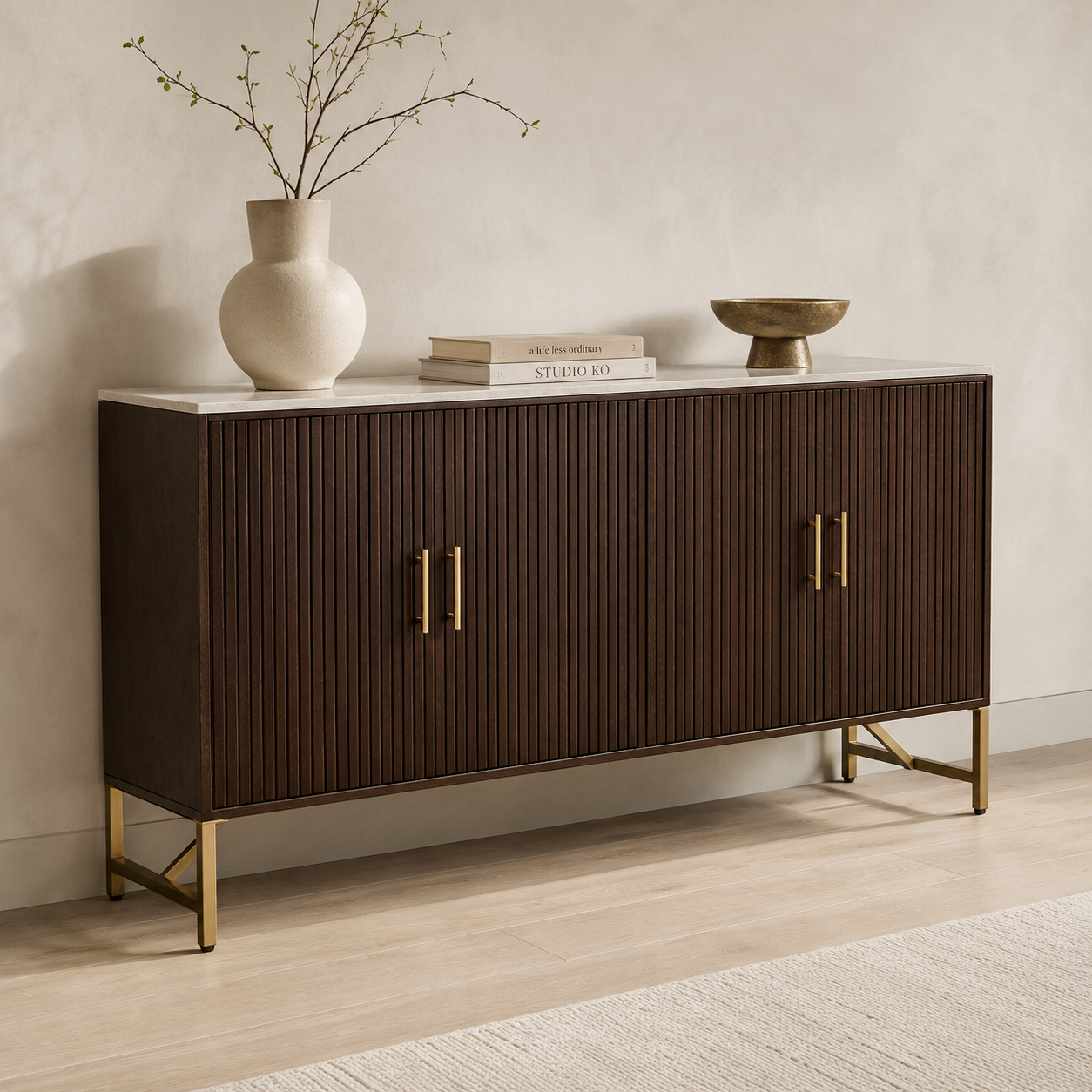 Bassett Mirror Dupont Four Door Cabinet