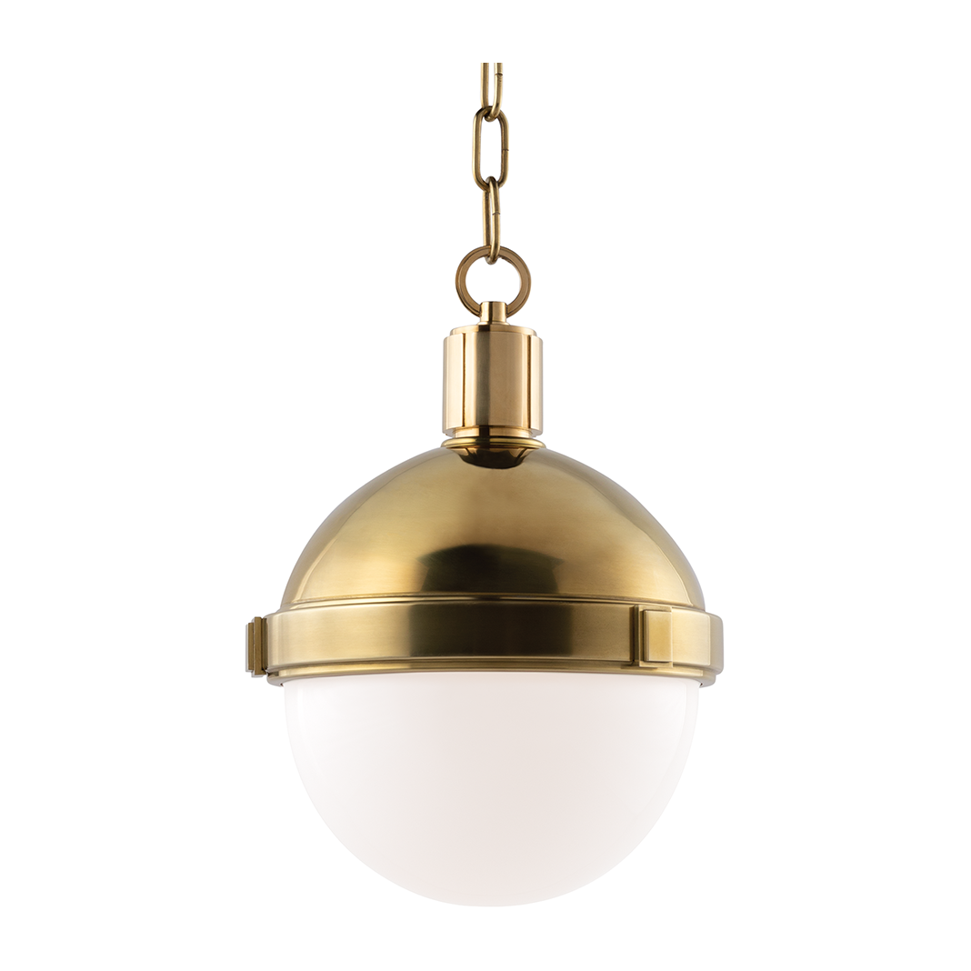 Hudson Valley Lighting Lambert 1 Light 9.5 inch Aged Brass Pendant Ceiling Light