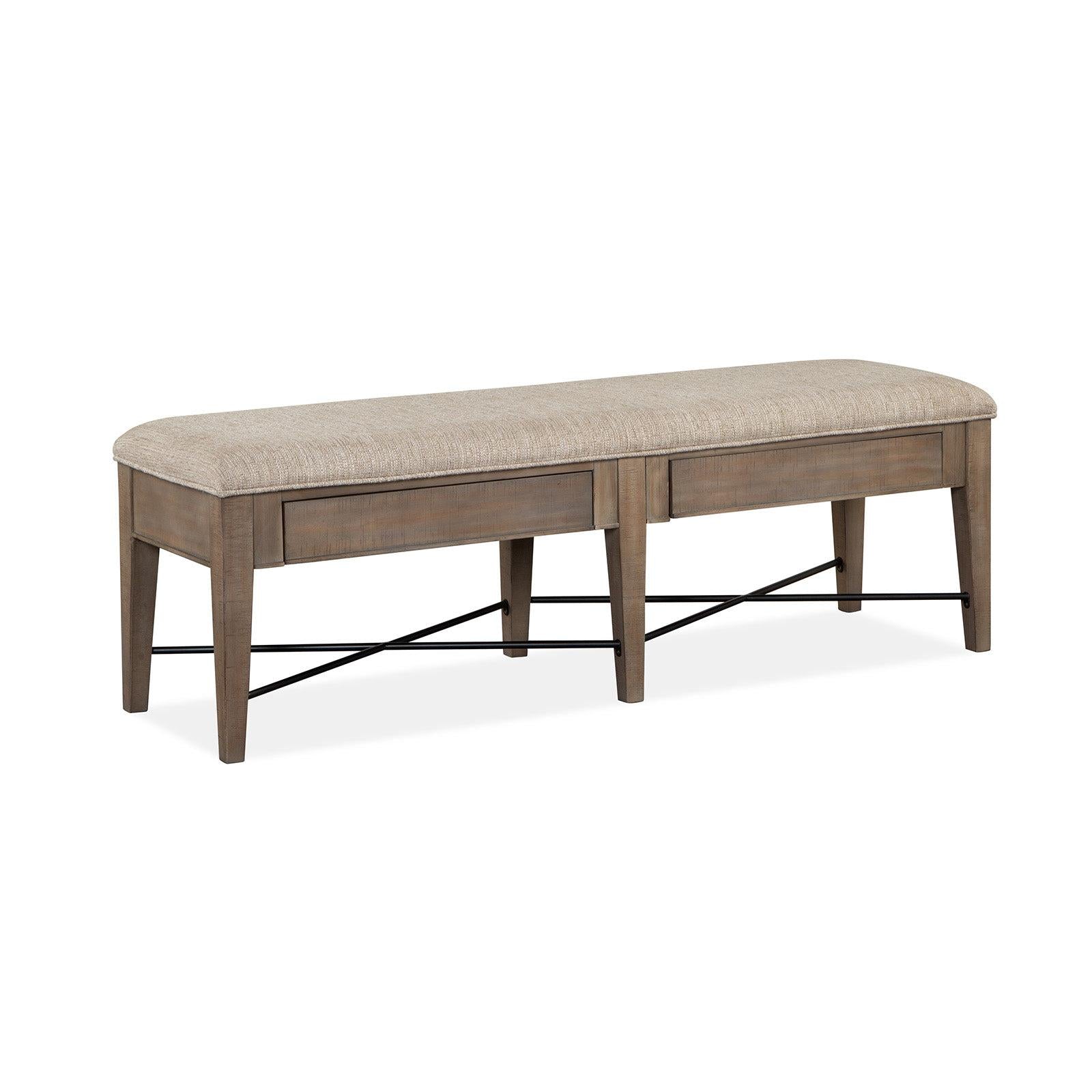 Magnussen Home Paxton Place Dovetail Grey Upholstered Bench