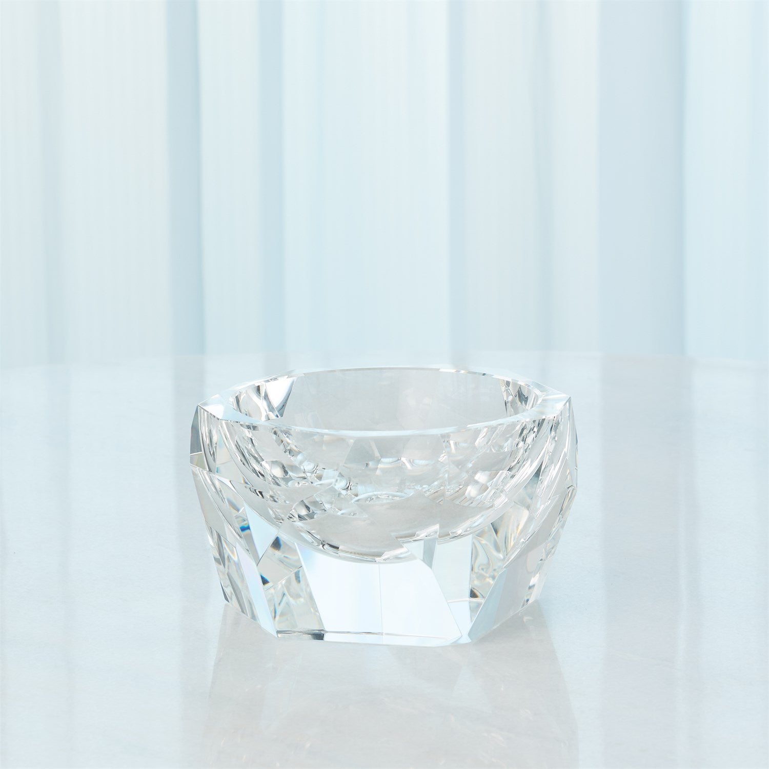 Global Views Clear Multi Facet Crystal Bowl