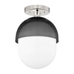 Hudson Valley Lighting Nyack 1 Light 9 inch Polished Nickel/Black Semi Flush Ceiling Light Clearance