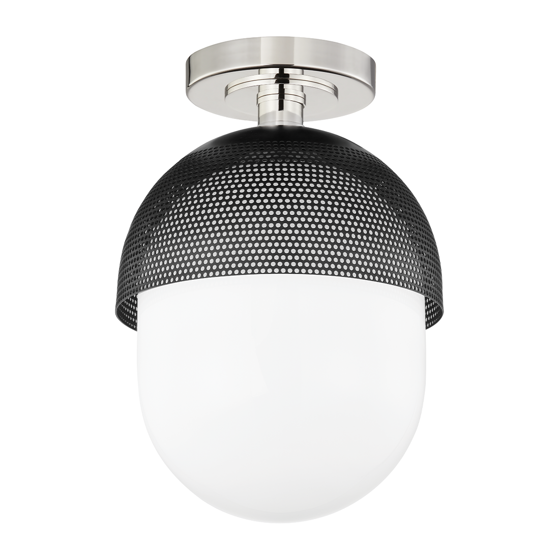 Hudson Valley Lighting Nyack 1 Light 9 inch Polished Nickel/Black Semi Flush Ceiling Light Clearance