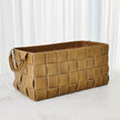 Global Views Putty Soft Woven Leather Basket