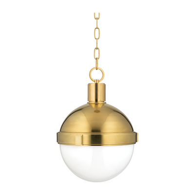 Hudson Valley Lighting Lambert 1 Light 12.5 inch Aged Brass Pendant Ceiling Light
