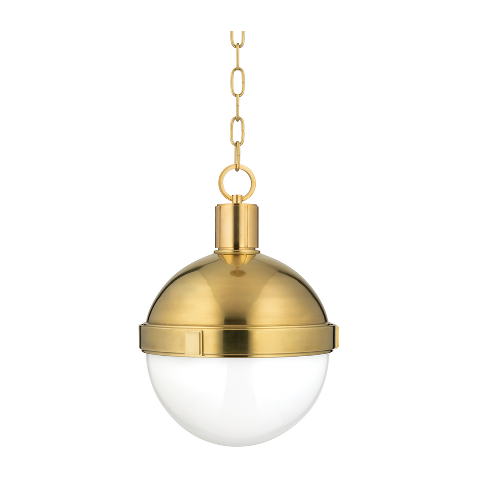 Hudson Valley Lighting Lambert 1 Light 12.5 inch Aged Brass Pendant Ceiling Light