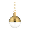 Hudson Valley Lighting Lambert 1 Light 12.5 inch Aged Brass Pendant Ceiling Light