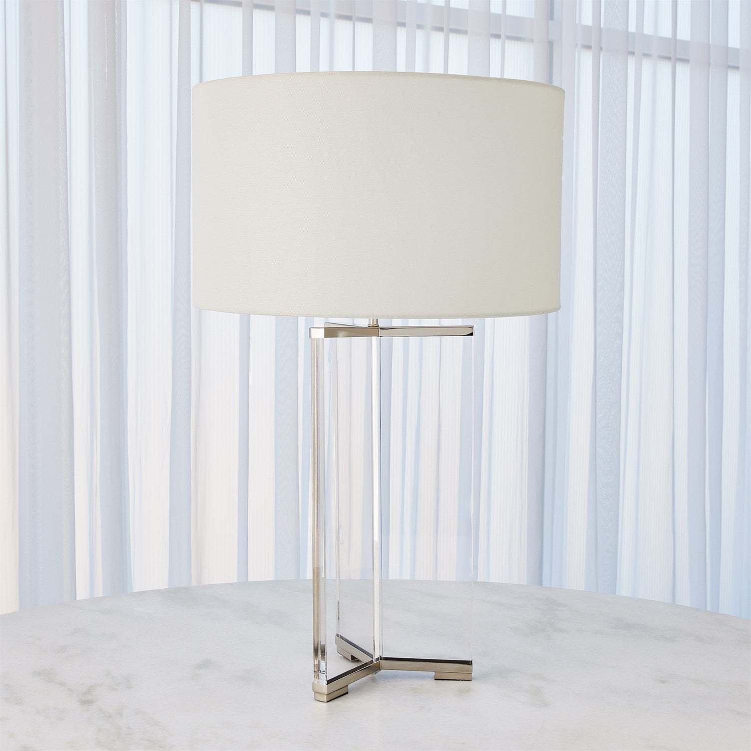 Global Views Nickel Y Table Lamp