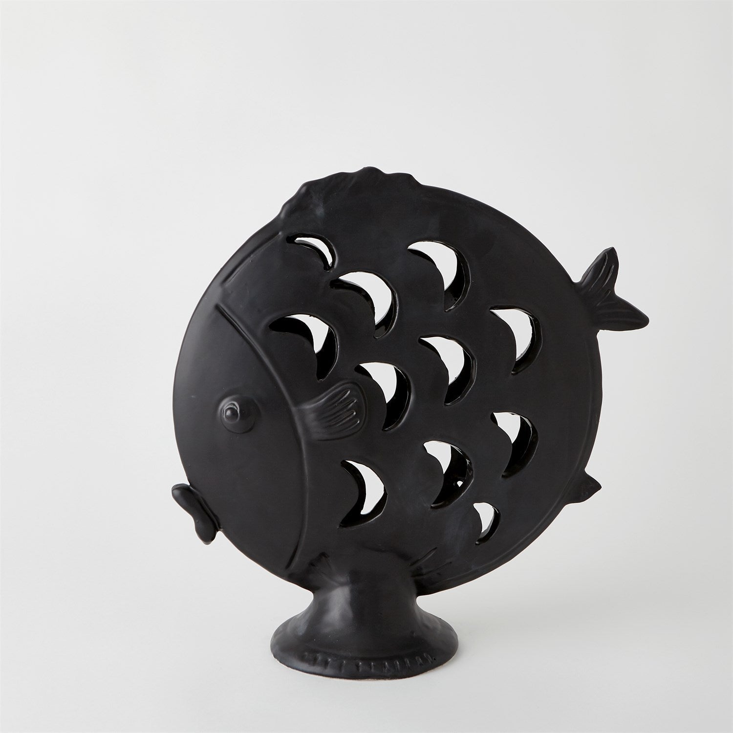 Global Views Matte Black Table Top Fish Clearance