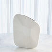 Global Views Matte White Offset Square Scratch Vase