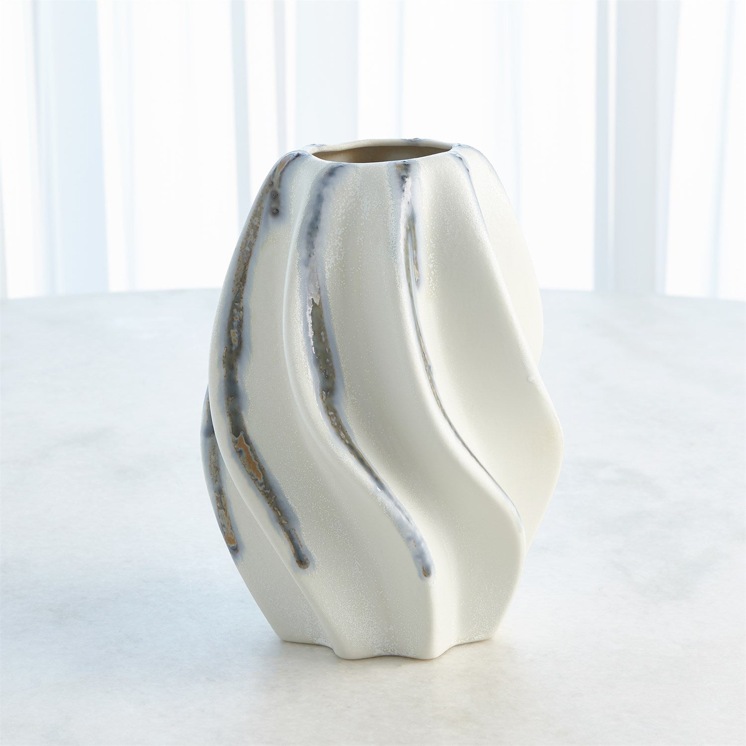 Global Views Indigo Drip Twist Vase