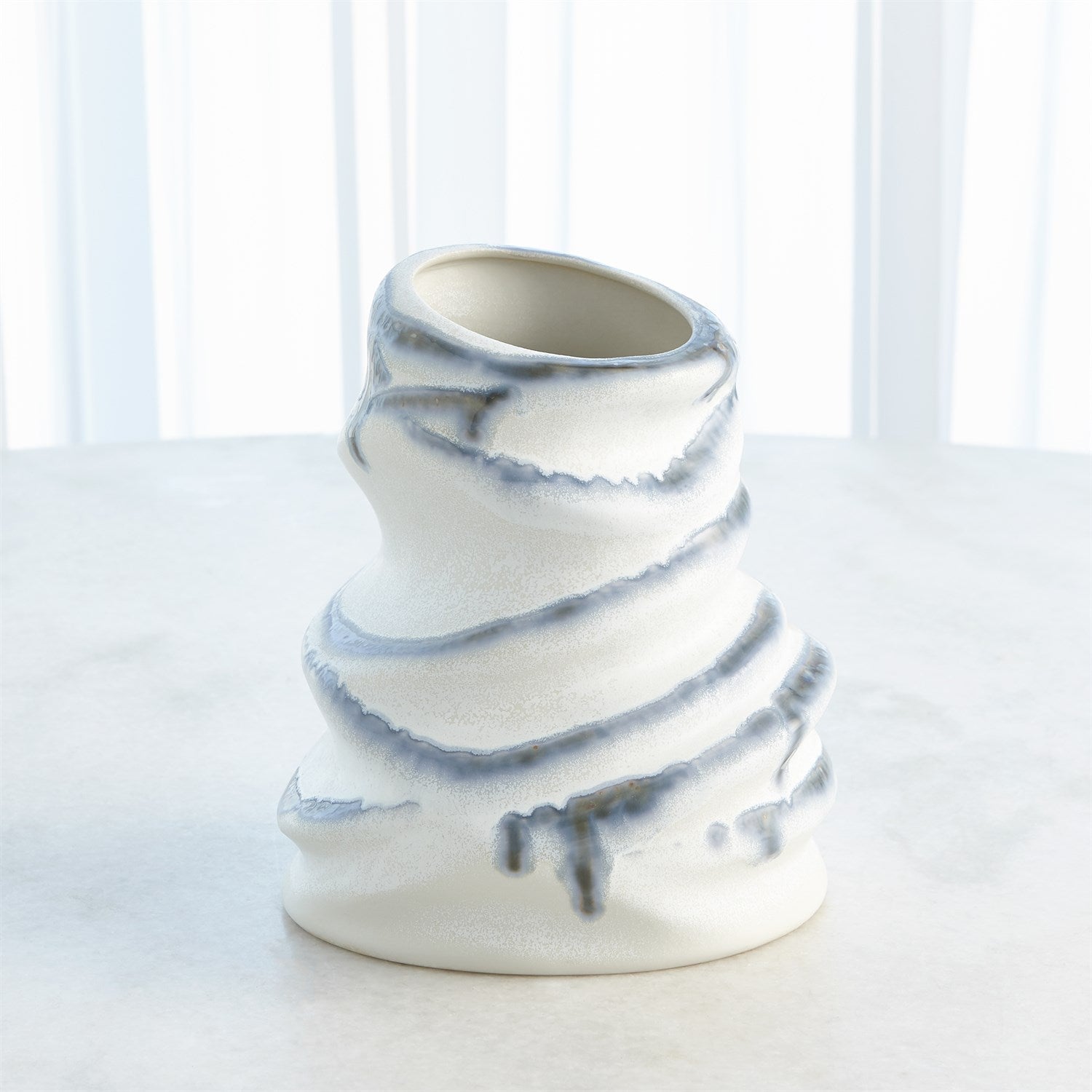 Global Views Indigo Drip Melting Vase