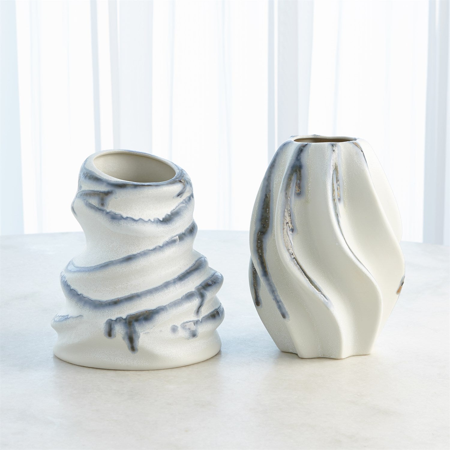 Global Views Indigo Drip Melting Vase