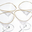 Global Views Hammered Martini Glasses with Gold Rim - Set of 4
