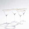 Global Views Hammered Martini Glasses with Gold Rim - Set of 4