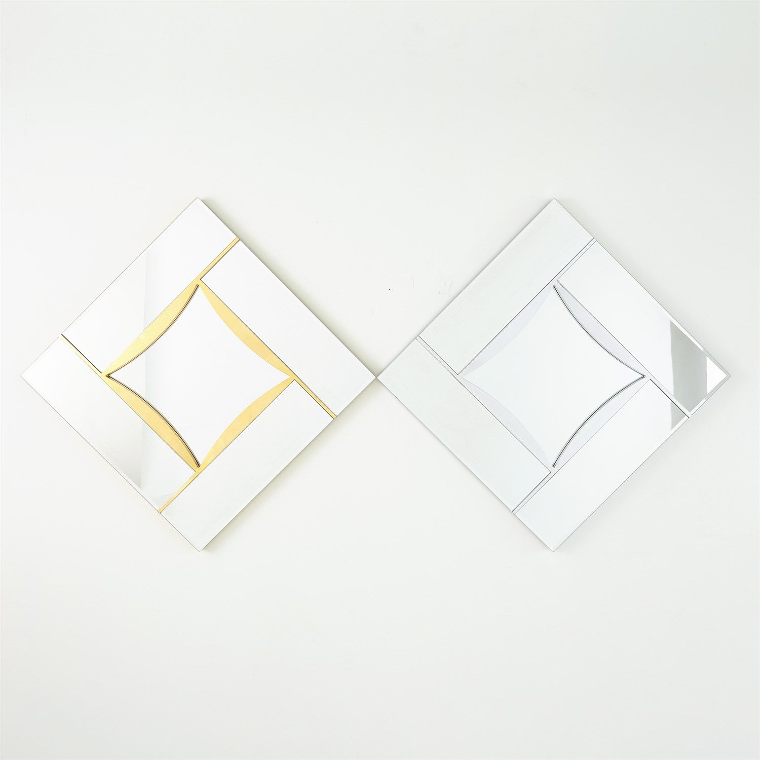 Global Views Gold Leaf Diamond Shape Mirror