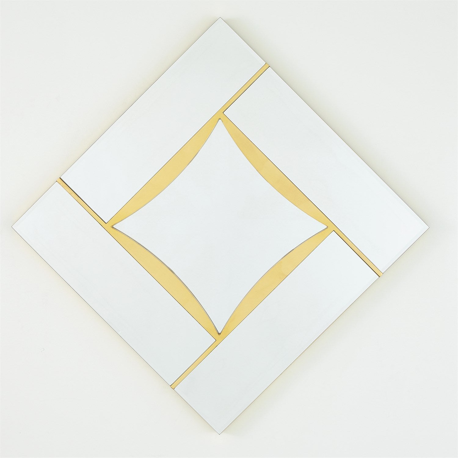 Global Views Gold Leaf Diamond Shape Mirror