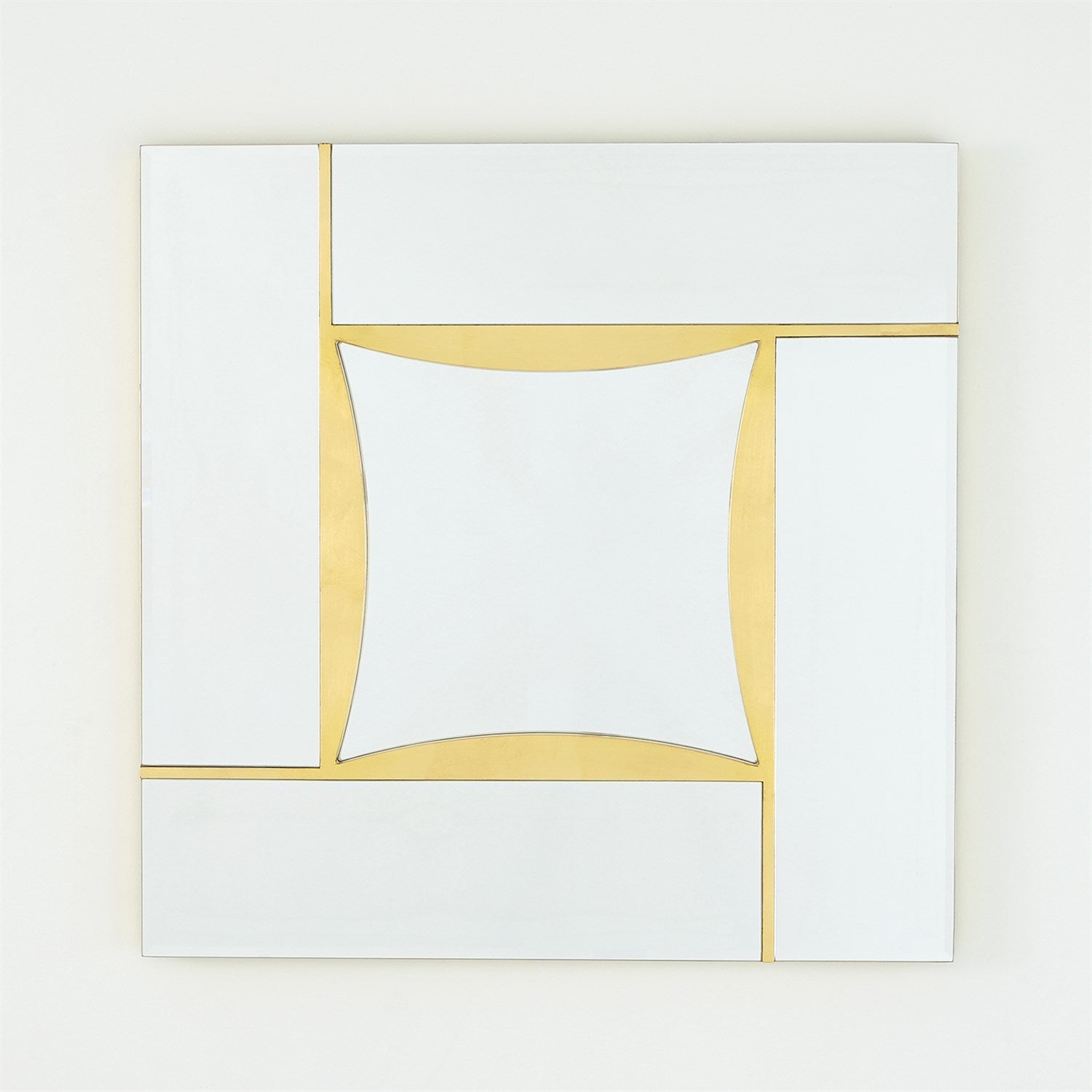 Global Views Gold Leaf Diamond Shape Mirror