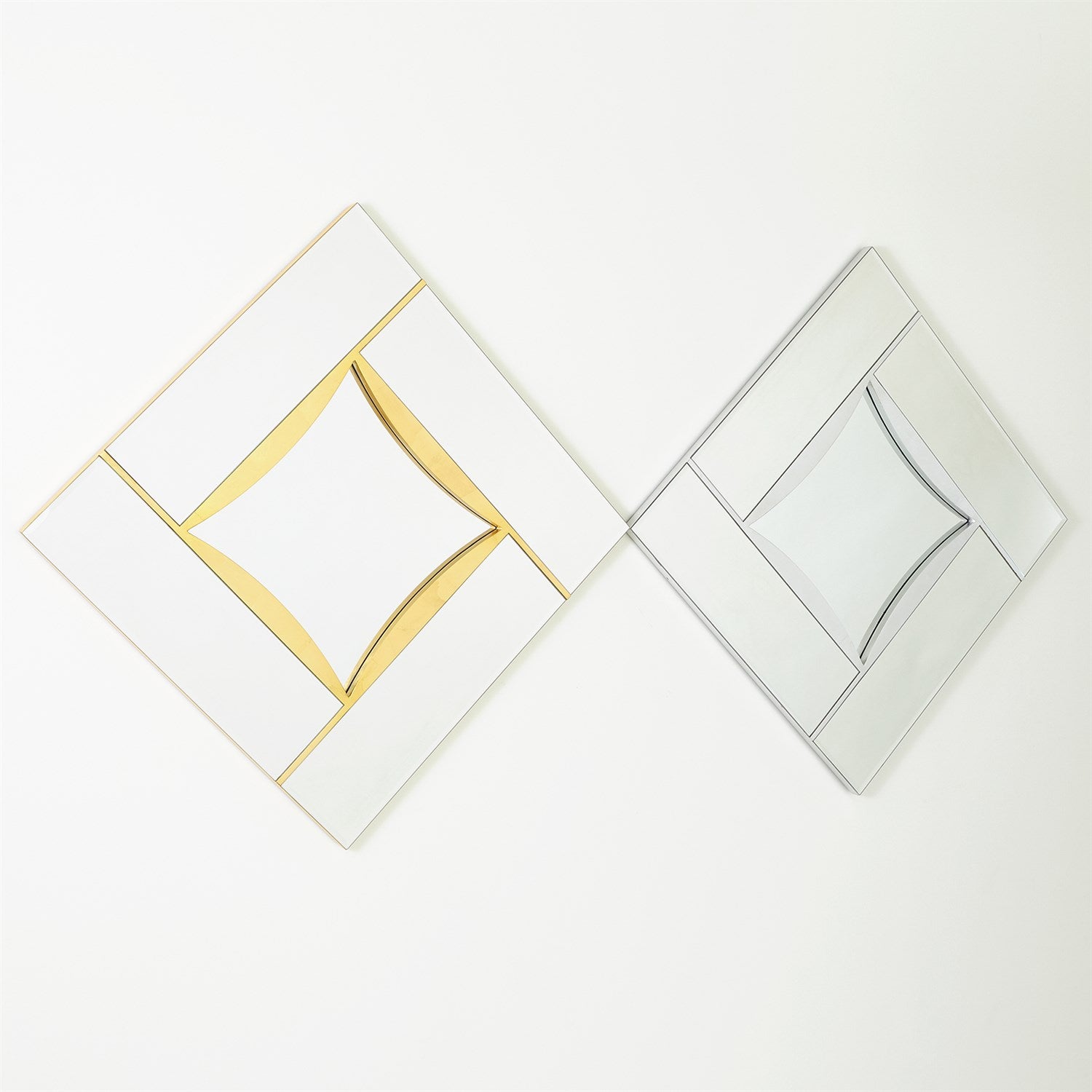 Global Views Gold Leaf Diamond Shape Mirror