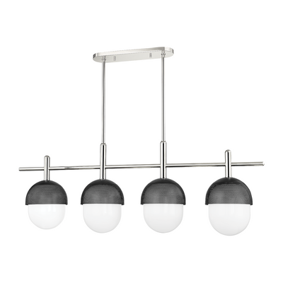 Hudson Valley Lighting Nyack 4 Light 52 inch Polished Nickel/Black Island Light Ceiling Light Clearance