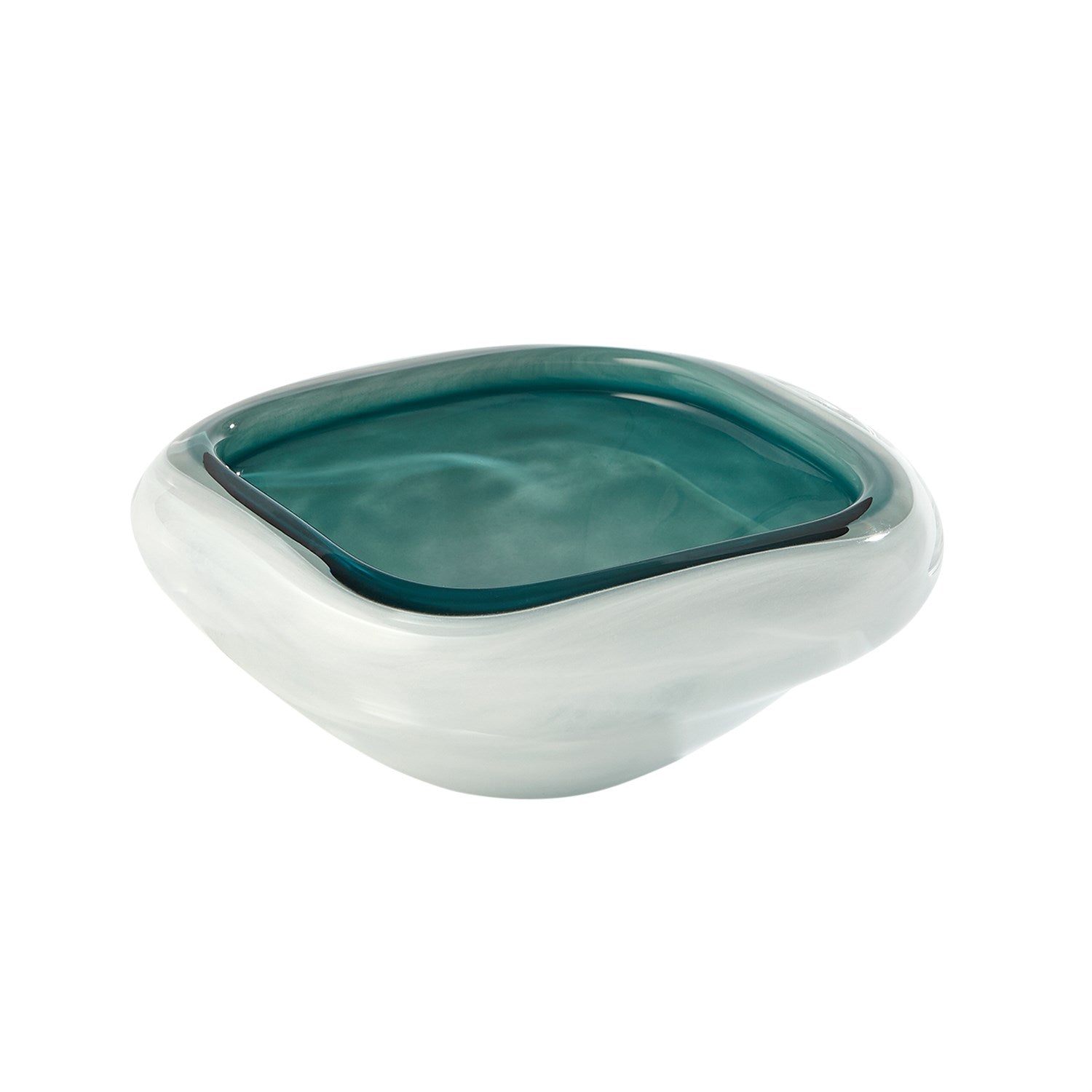 Global Views Azure Square Cased Glass Bowl