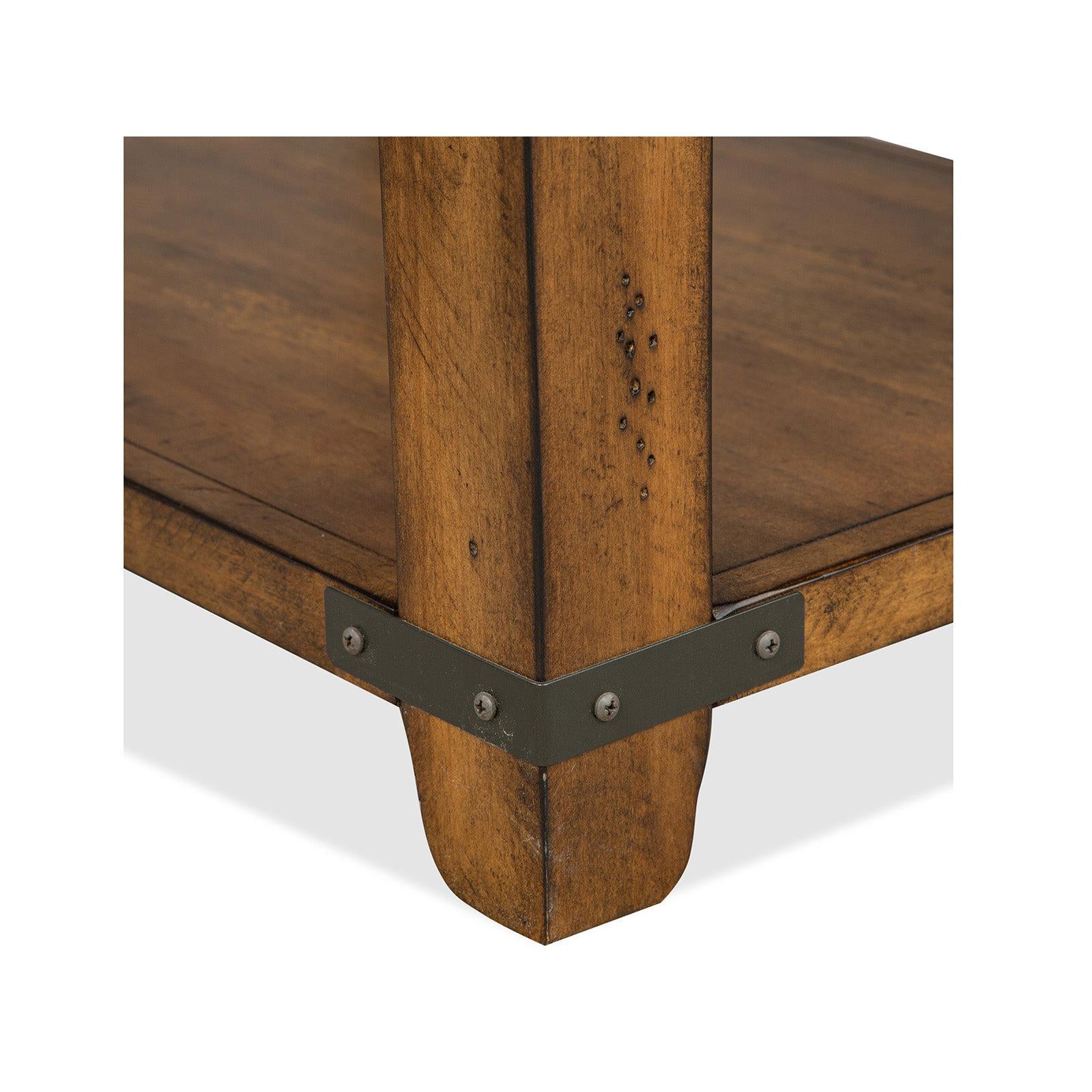 Magnussen Home Chesterfield Farmhouse Timber Rectangular End Table