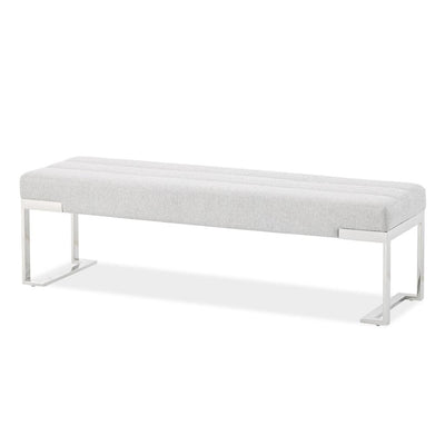 Michael Amini Tulip Accent Bench - Gray/Chrome