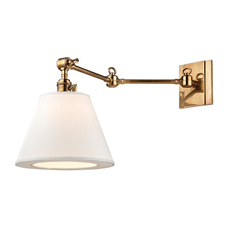 Hudson Valley Lighting Hillsdale 1 Light 10 inch Aged Brass Wall Sconce Wall Light