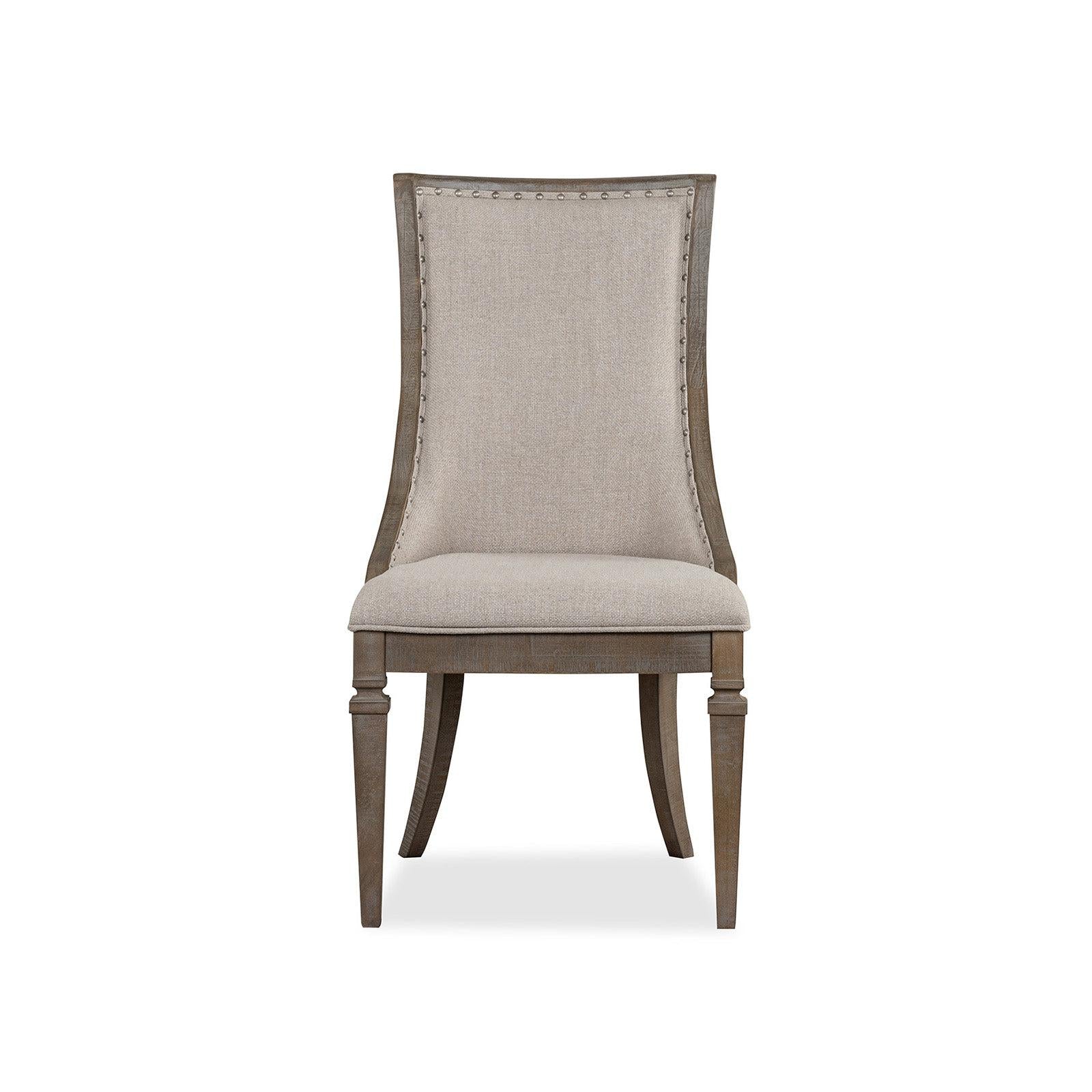 Magnussen Home Lancaster Dovetail Grey Upholstered Arm Chair Set of 2