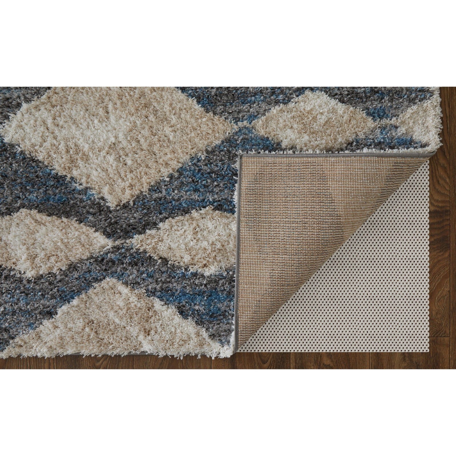 Feizy Mynka 39IFF Transitional Diamond in Ivory/Gray/Blue