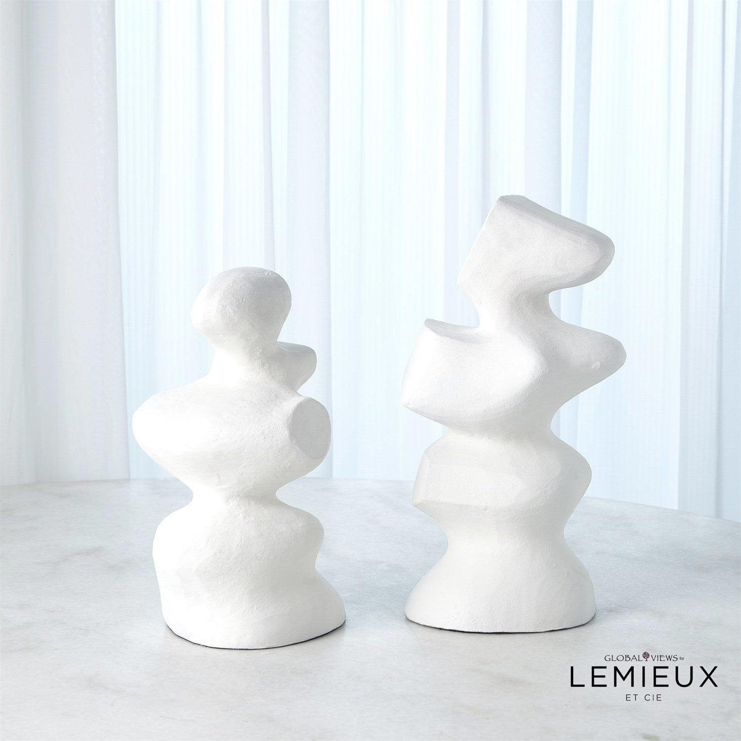Global Views White Mguyon Sculptures Set of 2