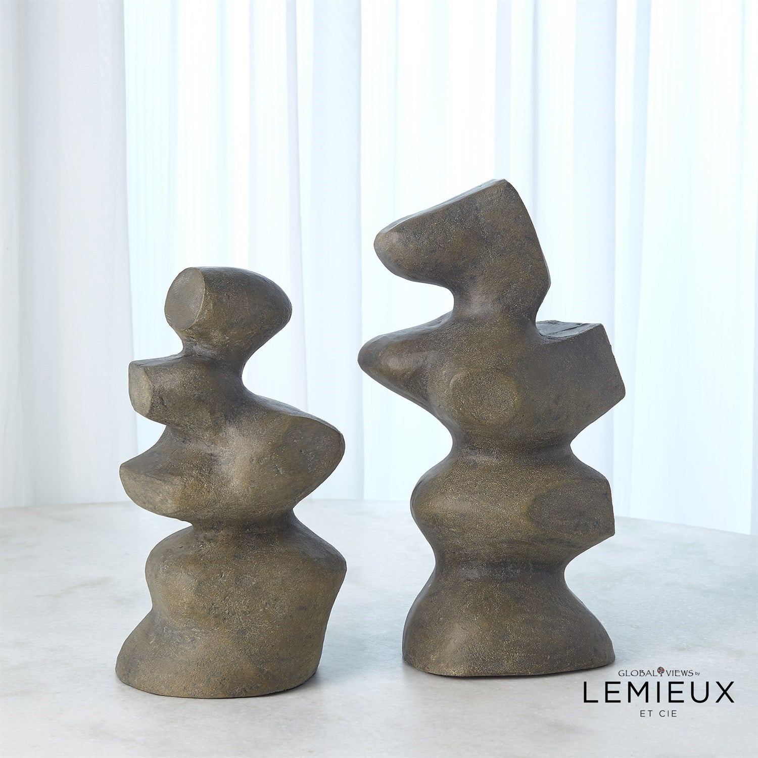 Global Views Dark Grey Mguyon Sculptures Set of 2