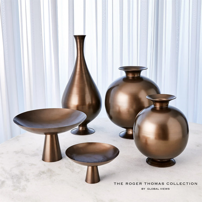 Global Views Bronzino Orb Vase - Bronze