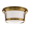 Hudson Valley Lighting Newport 2 Light 10 inch Aged Brass Flush Mount Ceiling Light