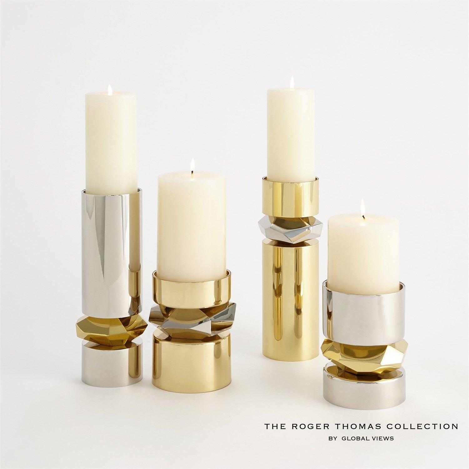 Global Views Romano Brass Candle Holder