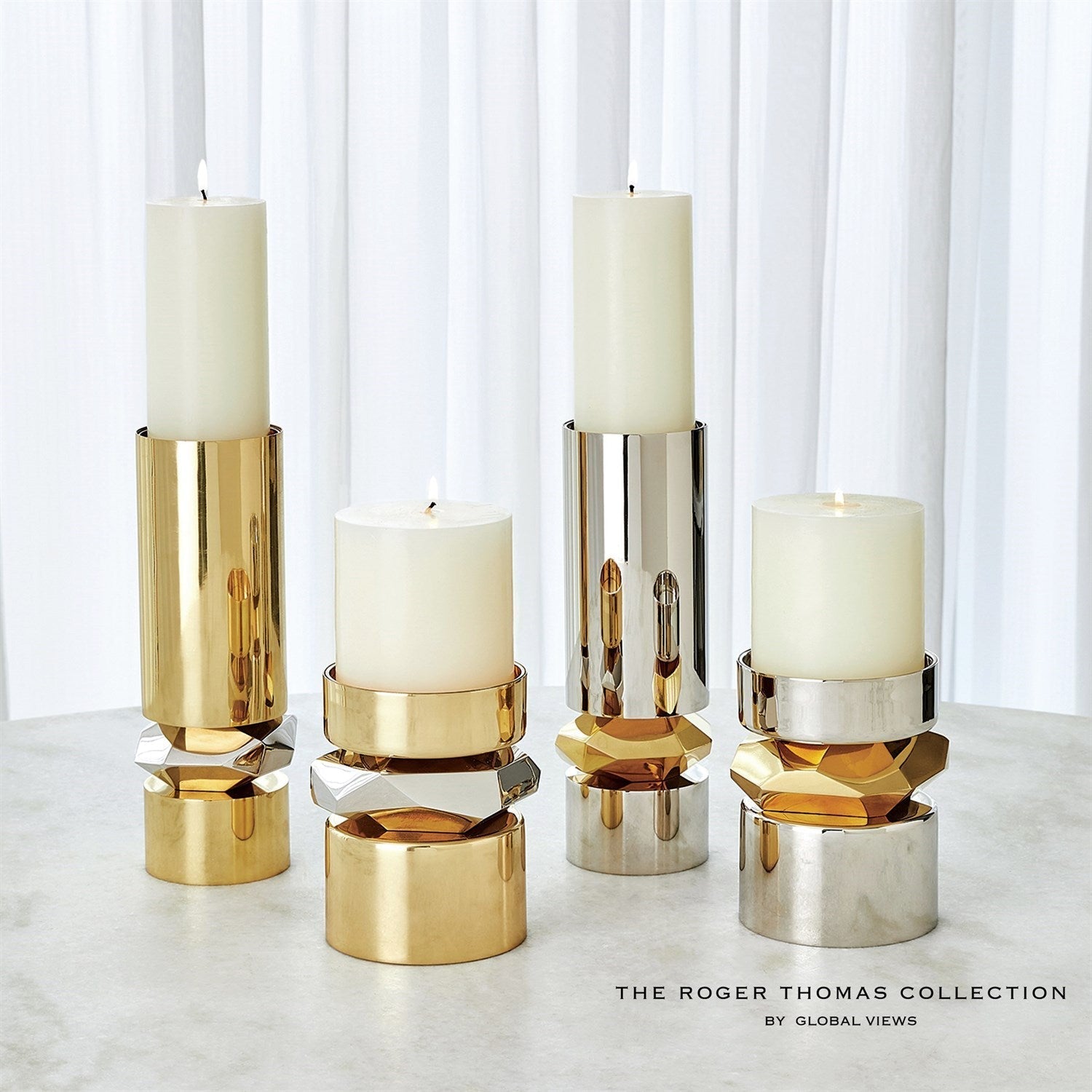 Global Views Romano Brass Candle Holder