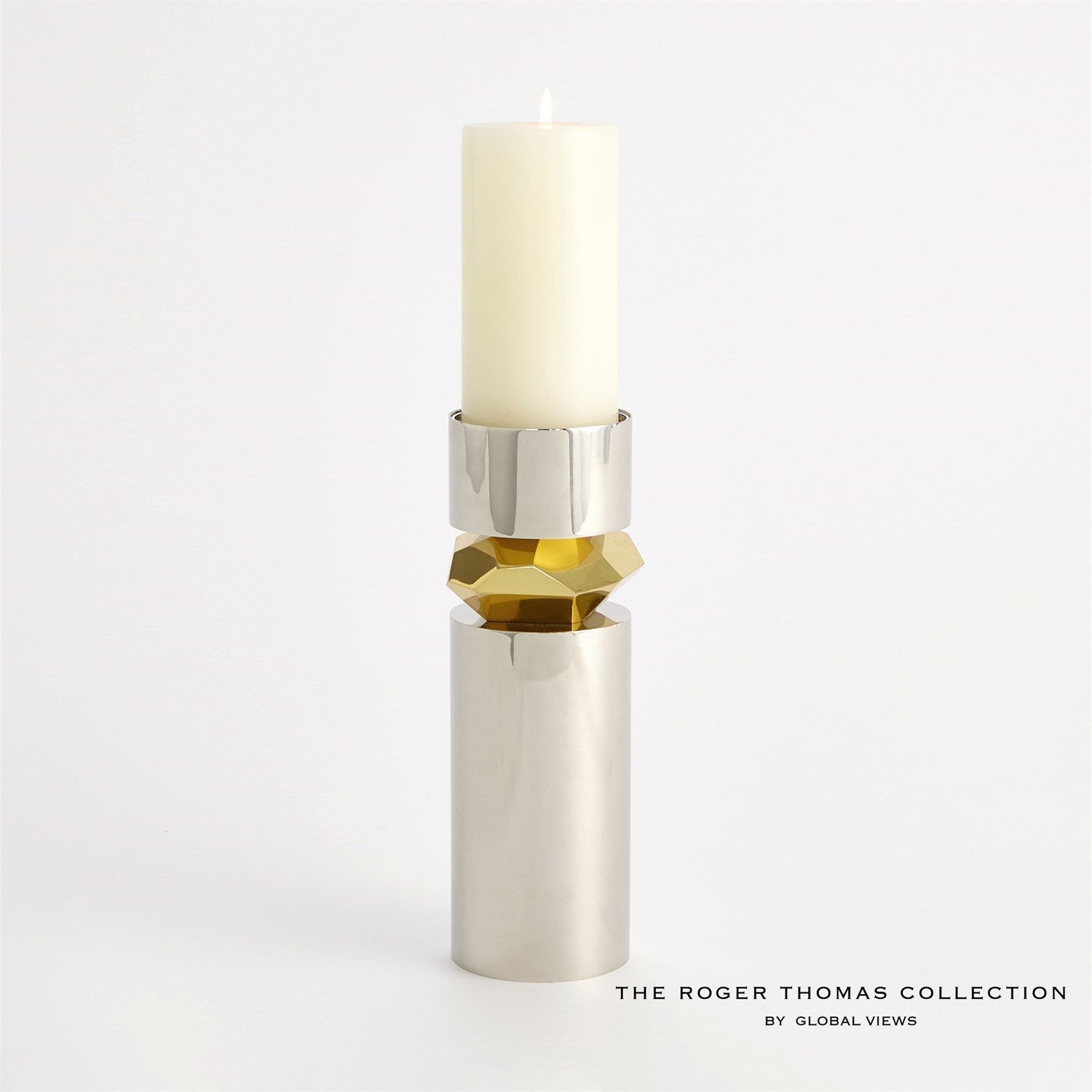 Global Views Romano Nickel Candle Holder