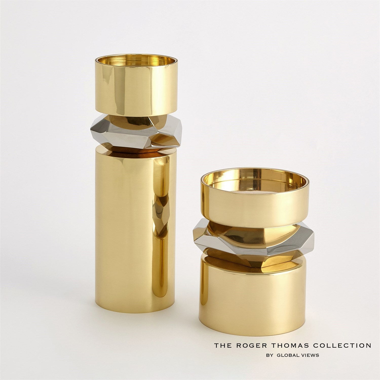 Global Views Romano Brass Candle Holder